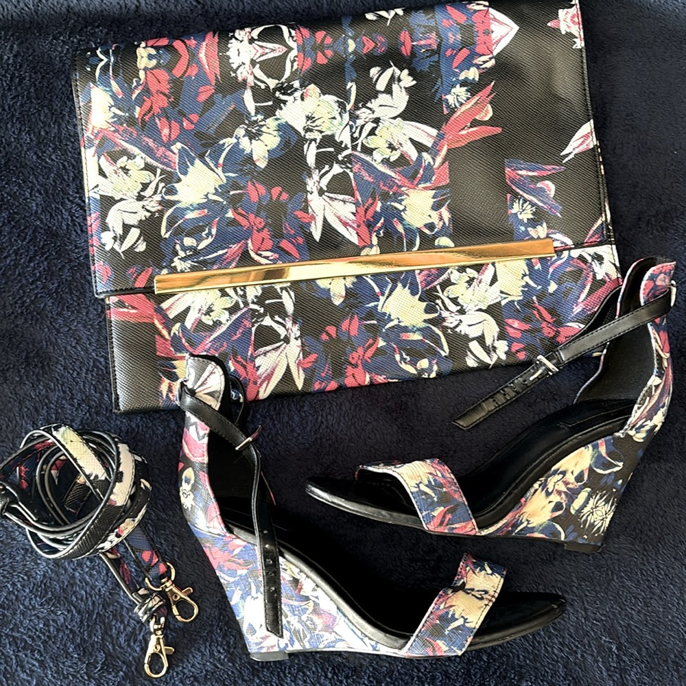 Aldo Clutch/Crossbody and Wedge Heel Set |Size 5 Shoe